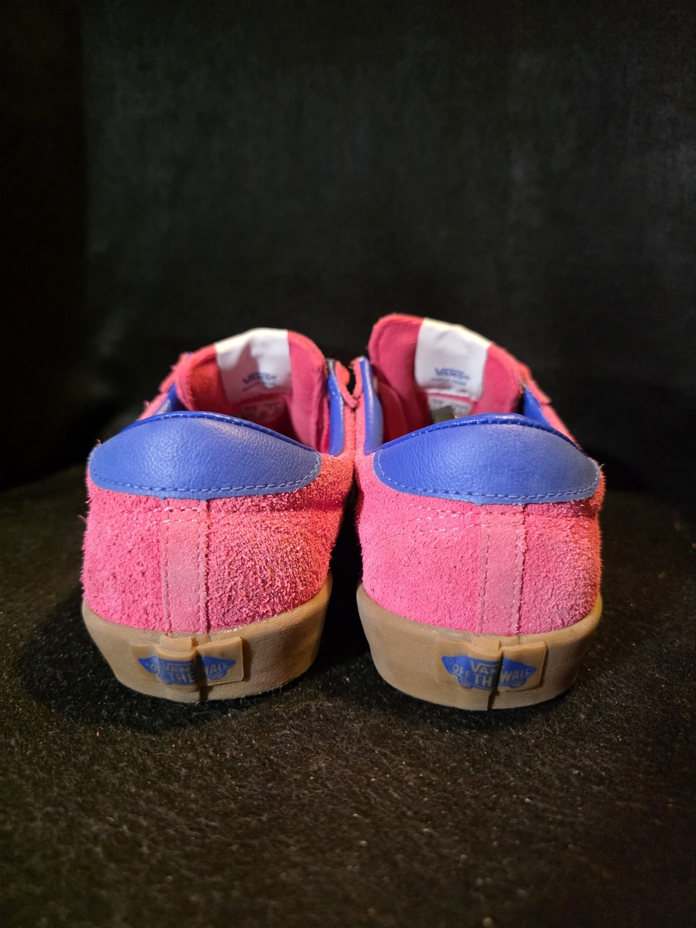 Vans Pink Suede Casual Sneakers with Blue Accents Womens Size 8.5 - Picture 6 of 9